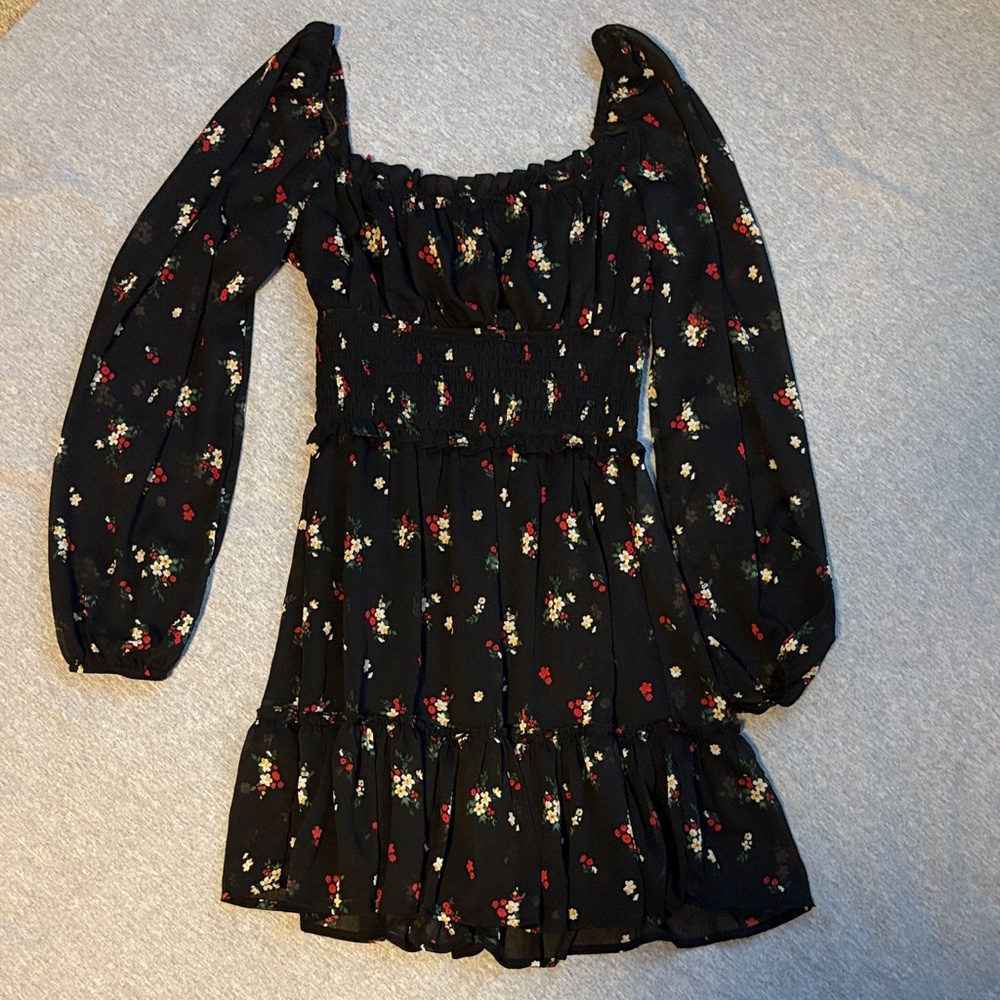 Trixxi Black Floral Mini Dress